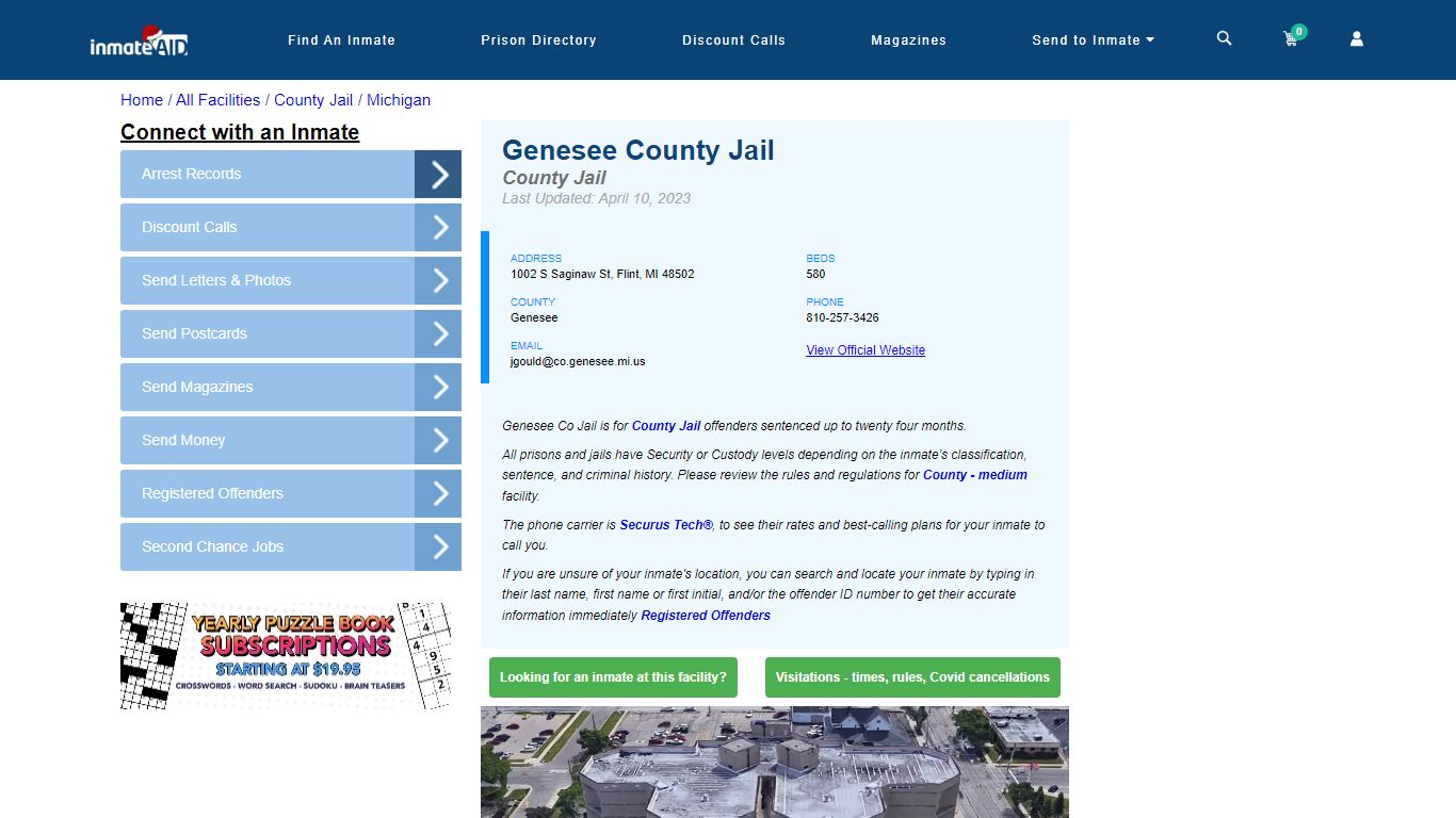 Genesee County Jail - Inmate Locator - Flint, MI