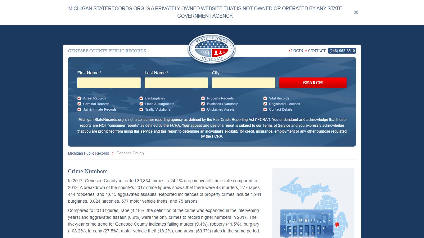 Genesee County Arrest, Court, and Public Records | StateRecords.org